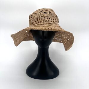 Paper Straw Sun Beach Garden Floppy Hat Open Weave Boho Soft Girl Coastal